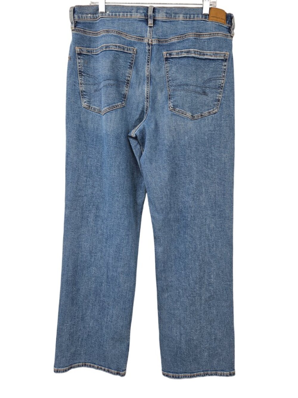 American Eagle Low Rise Baggy Straight Jean Medium Wash Women's Size 14 Long NEW - Picture 3 of 12